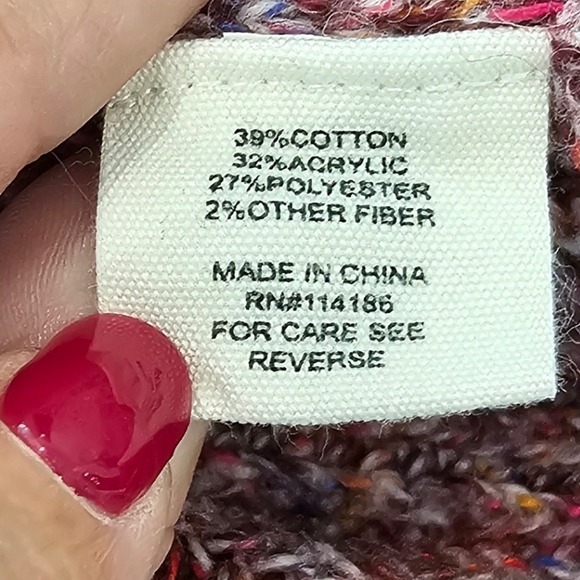 Retrology Multicolored Knit Open Front Cardigan Women's Size M - Picture 4 of 6